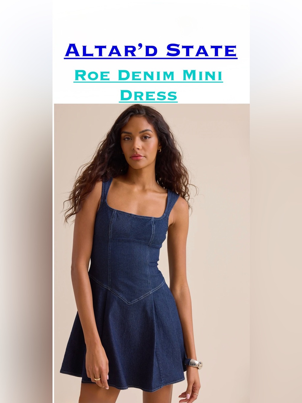 NWT Altar’d State Roe Denim Mini Dress